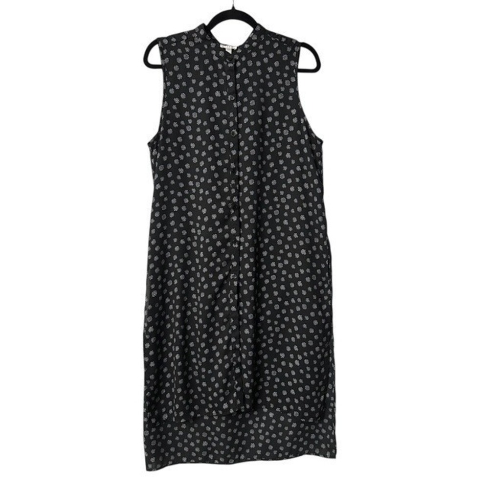 Spense L Sleeveless Button Front Tunic Dress Black Cottagecore Modest Bohemian